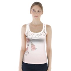 Simple Flower Polka Dots Pink Racer Back Sports Top by Mariart