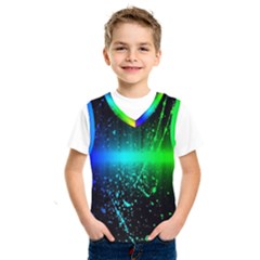 Space Galaxy Green Blue Black Spot Light Neon Rainbow Kids  Sportswear by Mariart