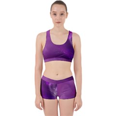 Space Star Planet Galaxy Purple Work It Out Sports Bra Set by Mariart