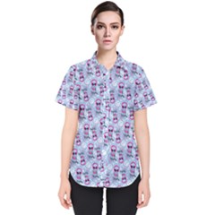 Pattern Kitty Headphones  Women s Short Sleeve Shirt