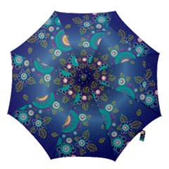 Flower Blue Floral Sunflower Star Polka Dots Sexy Hook Handle Umbrellas (medium)