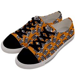 Pattern Halloween Wearing Costume Icreate Men s Low Top Canvas Sneakers by iCreate