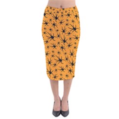 Pattern Halloween Black Spider Icreate Velvet Midi Pencil Skirt by iCreate