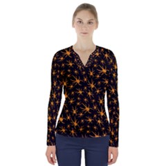 Halloween Spiders V-neck Long Sleeve Top