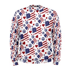 Peace Love America Icreate Men s Sweatshirt