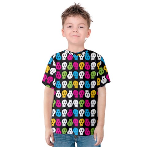 Pattern Painted Skulls Icreate Kids  Cotton Tee by iCreate