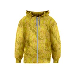 Summer Yellow Roses Dancing In The Season Kids  Zipper Hoodie by pepitasart