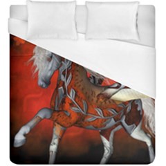 Awesome Steampunk Horse With Wings Duvet Cover (king Size) by FantasyWorld7