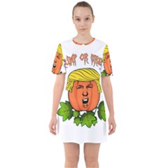 Trump Or Treat  Sixties Short Sleeve Mini Dress by Valentinaart