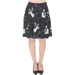 Christmas Pattern Velvet High Waist Skirt