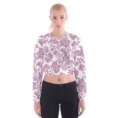 Vintage Floral Pattern Cropped Sweatshirt by NouveauDesign