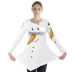 Cute Snowman Long Sleeve Tunic  by Valentinaart