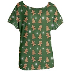 Ginger Cookies Christmas Pattern Women s Oversized Tee