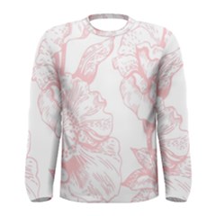 Vintage Pink Floral Men s Long Sleeve Tee by NouveauDesign