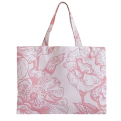 Vintage Pink Floral Zipper Mini Tote Bag by NouveauDesign