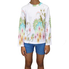 Wreaths Sexy Flower Star Leaf Rose Sunflower Bird Summer Kids  Long Sleeve Swimwear by Mariart