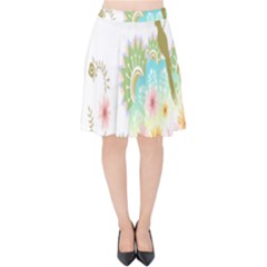 Wreaths Sexy Flower Star Leaf Rose Sunflower Bird Summer Velvet High Waist Skirt by Mariart