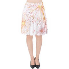 Fireworks Triangle Star Space Line Velvet High Waist Skirt