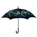 Fireworks Blue Green Black Happy New Year Hook Handle Umbrellas (Medium) View3