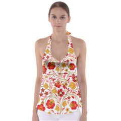 Wreaths Flower Floral Sexy Red Sunflower Star Rose Babydoll Tankini Top by Mariart