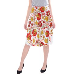 Wreaths Flower Floral Sexy Red Sunflower Star Rose Midi Beach Skirt by Mariart