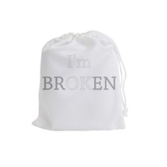 I Am Ok - Broken Drawstring Pouches (large)  by Valentinaart