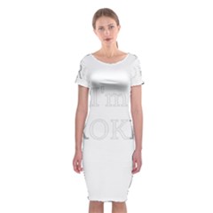 I Am Ok - Broken Classic Short Sleeve Midi Dress by Valentinaart