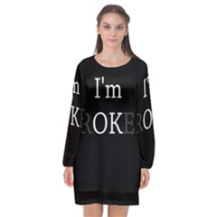 I Am Ok - Broken Long Sleeve Chiffon Shift Dress  by Valentinaart