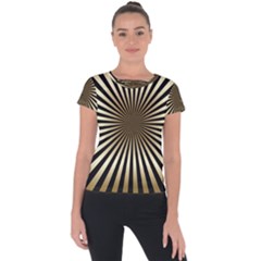 Art Deco Goldblack Short Sleeve Sports Top 