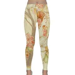 Beautiful Art Nouveau Lady Classic Yoga Leggings by NouveauDesign