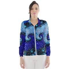 Nocturne Of Scorpio, A Fractal Spiral Painting Wind Breaker (women) by jayaprime