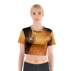 The Funny, Speed Giraffe Cotton Crop Top by FantasyWorld7