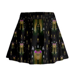 Queen In The Darkest Of Nights Mini Flare Skirt by pepitasart