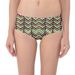 Zig Zag Multicolored Ethnic Pattern Mid-waist Bikini Bottoms by dflcprintsclothing