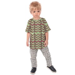 Zig Zag Multicolored Ethnic Pattern Kids Raglan Tee