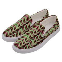 Zig Zag Multicolored Ethnic Pattern Men s Canvas Slip Ons by dflcprintsclothing