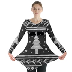 Ugly Christmas Sweater Long Sleeve Tunic  by Valentinaart