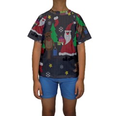 Ugly Christmas Sweater Kids  Short Sleeve Swimwear