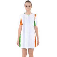 Flag Ireland, Banner Watercolor Painting Art Sixties Short Sleeve Mini Dress by picsaspassion