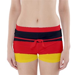 German Flag, Banner Deutschland, Watercolor Painting Art Boyleg Bikini Wrap Bottoms by picsaspassion