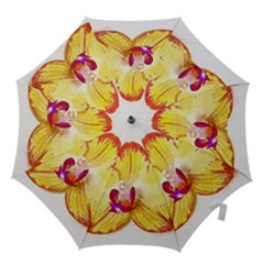 Phalaenopsis Yellow Flower, Floral Oil Painting Art Hook Handle Umbrellas (medium) by picsaspassion