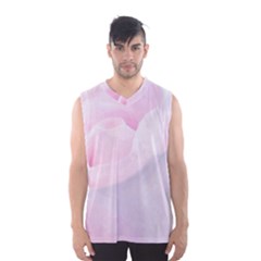 Rose Pink Flower, Floral Aquarel - Watercolor Painting Art Men s Basketball Tank Top by picsaspassion