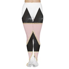 Triangles,gold,black,pink,marbles,collage,modern,trendy,cute,decorative, Women s Tights by NouveauDesign