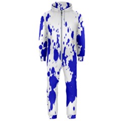 Blue Plaint Splatter Hooded Jumpsuit (men)  by Mariart