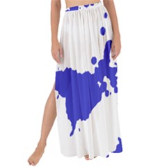 Blue Plaint Splatter Maxi Chiffon Tie-up Sarong by Mariart