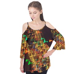 Christmas Tree Light Color Night Flutter Tees