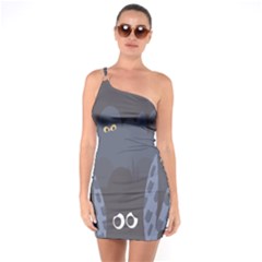 Ghost Halloween Eye Night Sinister One Soulder Bodycon Dress by Mariart