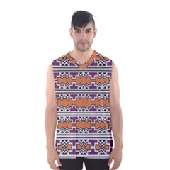 Purple And Brown Shapes                                  Men s Basketball Tank Top by LalyLauraFLM