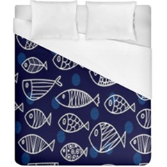 Love Fish Seaworld Swim Blue White Sea Water Cartoons Duvet Cover (california King Size) by Mariart