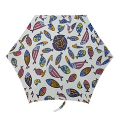 Love Fish Seaworld Swim Rainbow Cartoons Mini Folding Umbrellas by Mariart